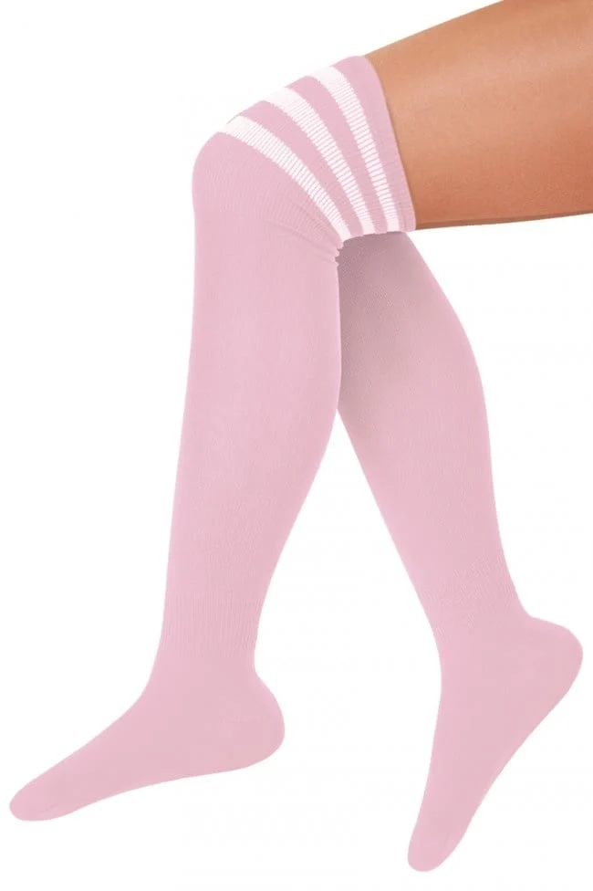Cheerleader sokken baby roze /wit