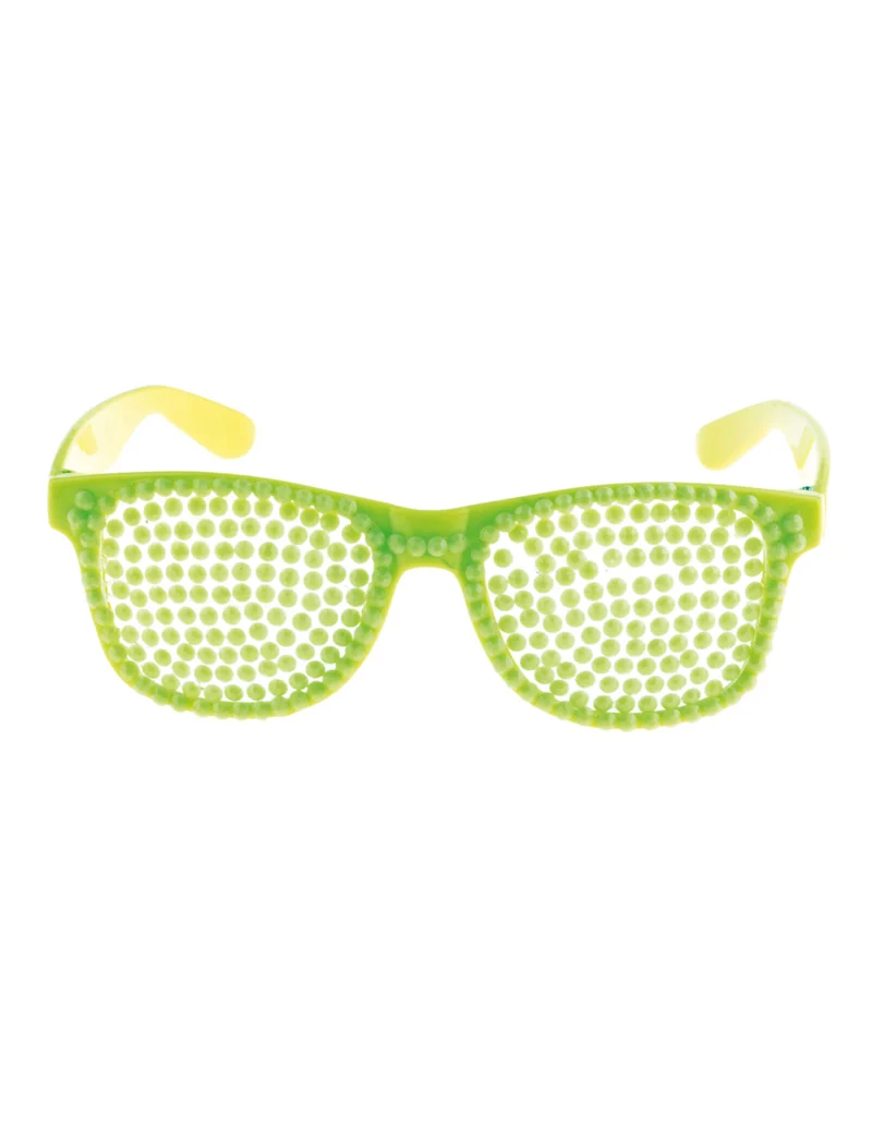 Disco bril met parels in neon groen