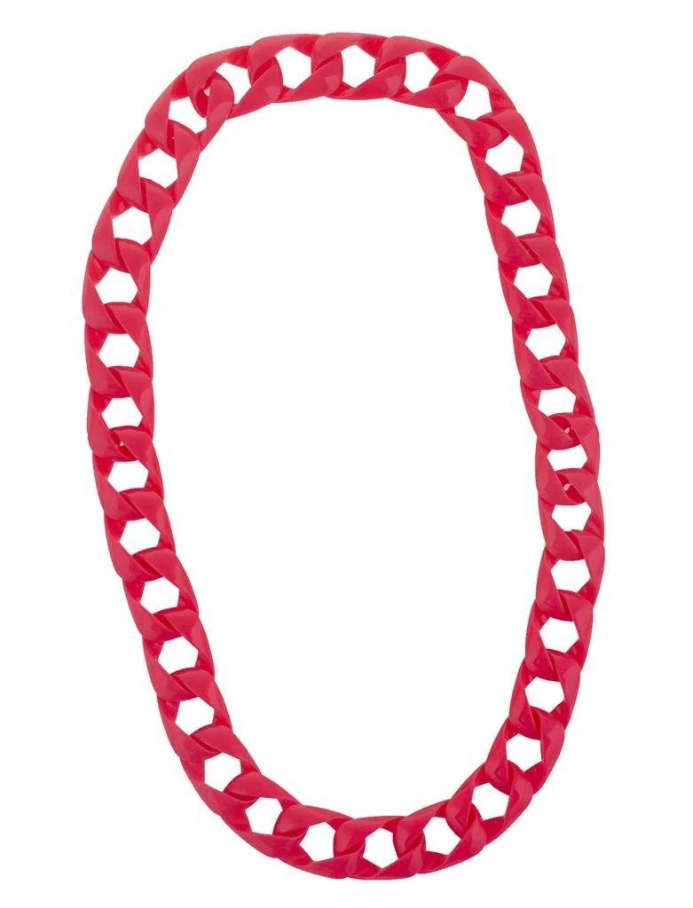 Halsketting met grote schakels neon roze