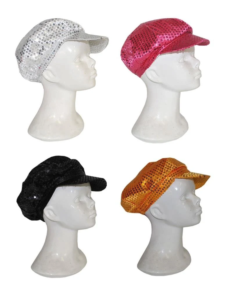 Baret met pailletten in verschillende kleuren