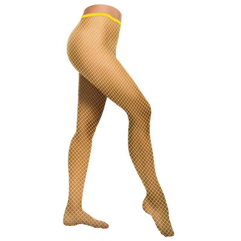 Visnet panty Sara neon geel