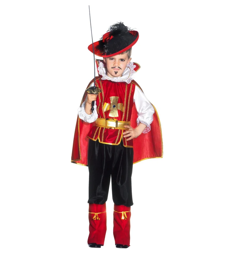 Musketier kostuum rood Ruben