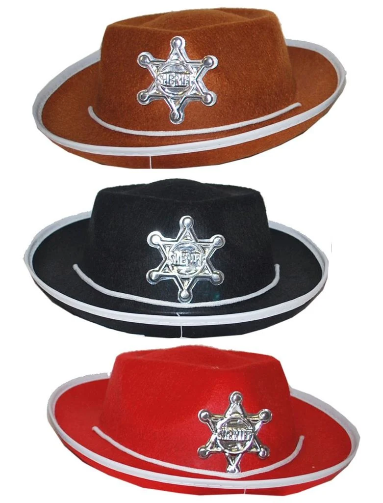 Cowboyhoed Thijs kind zwart, rood of bruin