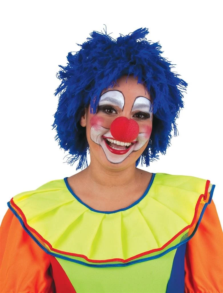 Clownspruik Jimmy blauw