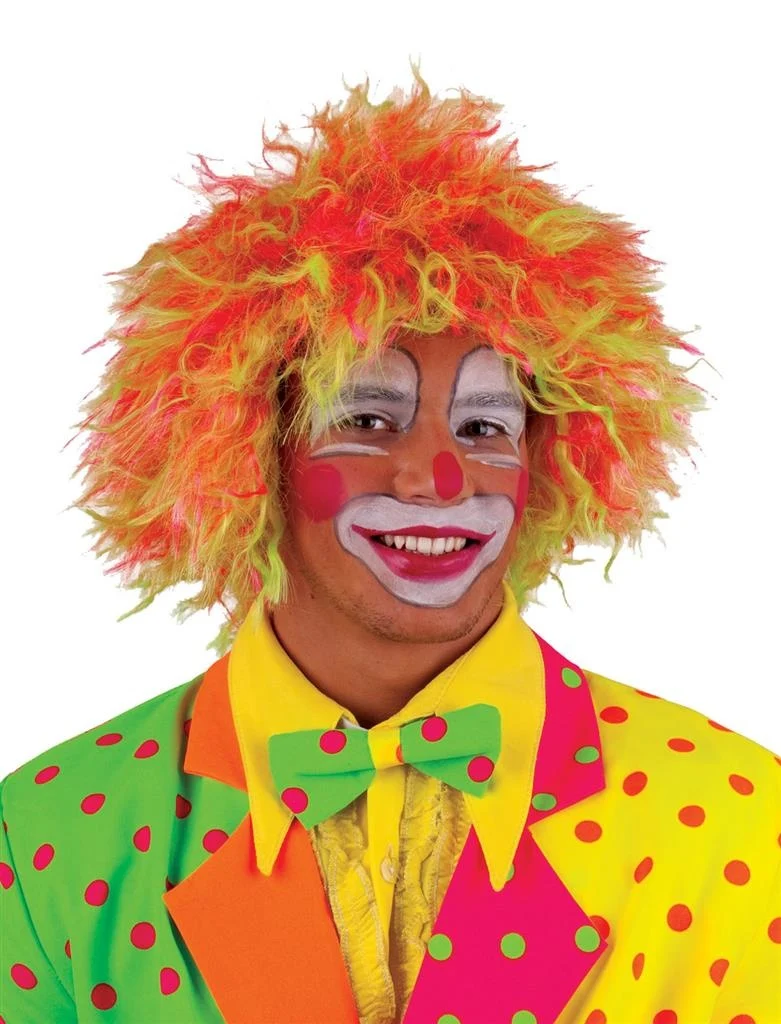 Clownspruik Evi neon kleuren