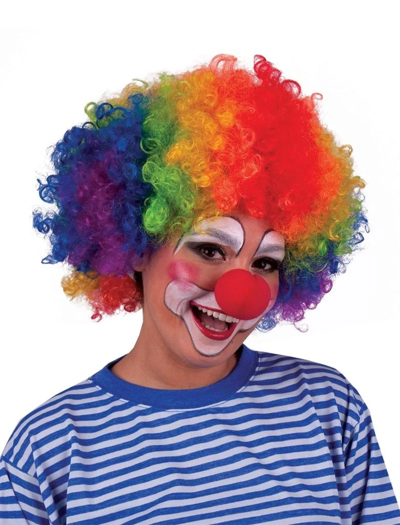 Clownspruik Sara regenboogkleuren