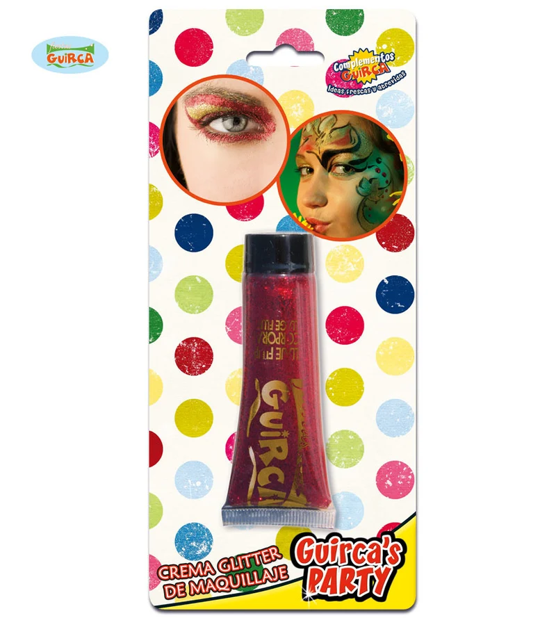 Glitter tube creme rood