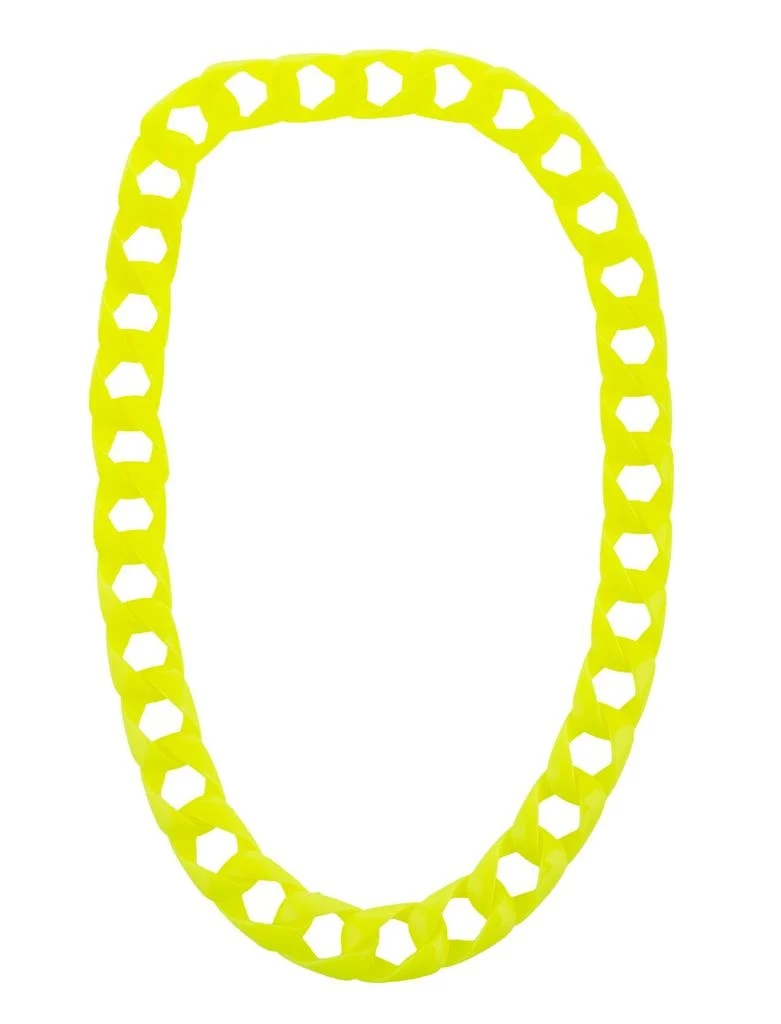Halsketting met grote schakels fluor geel