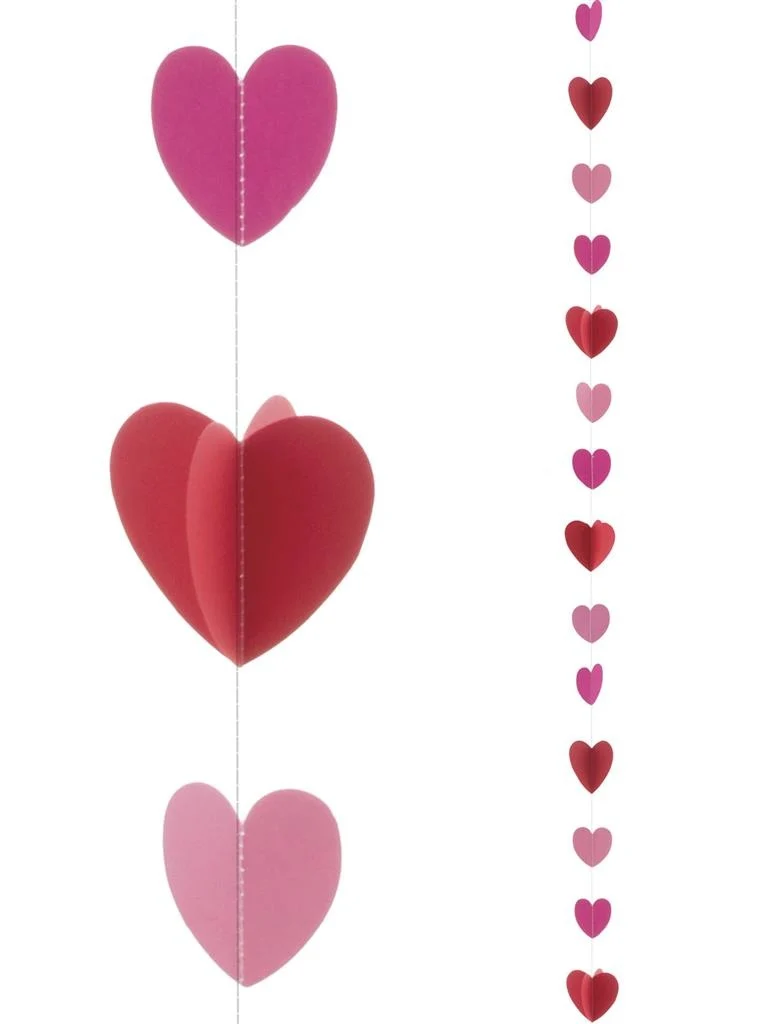 Ballon lint met hartjes 2mtr rood
