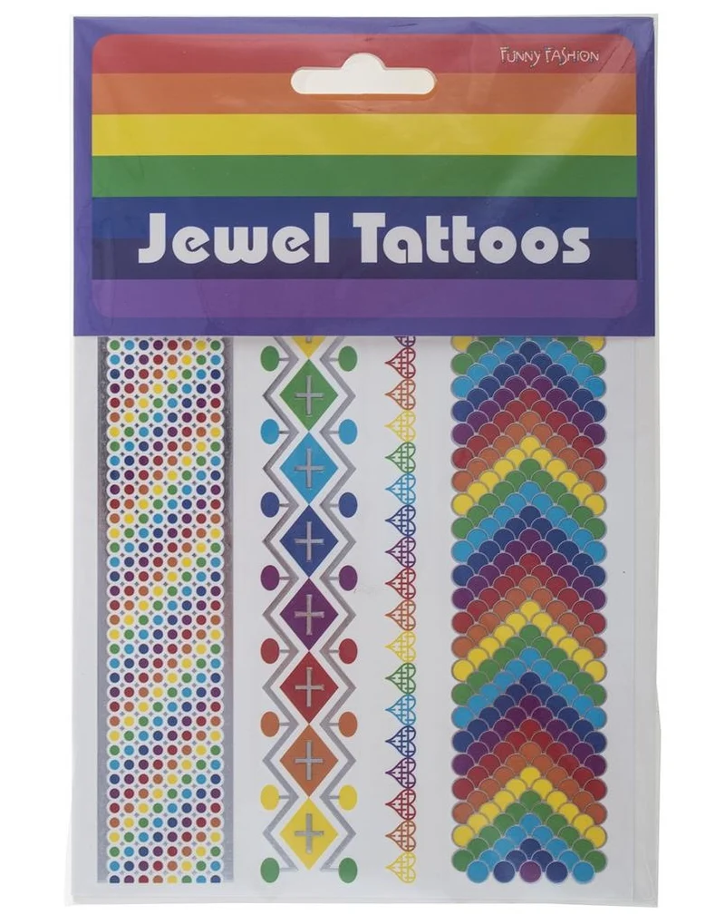 Nep tattoos regenboogkleuren