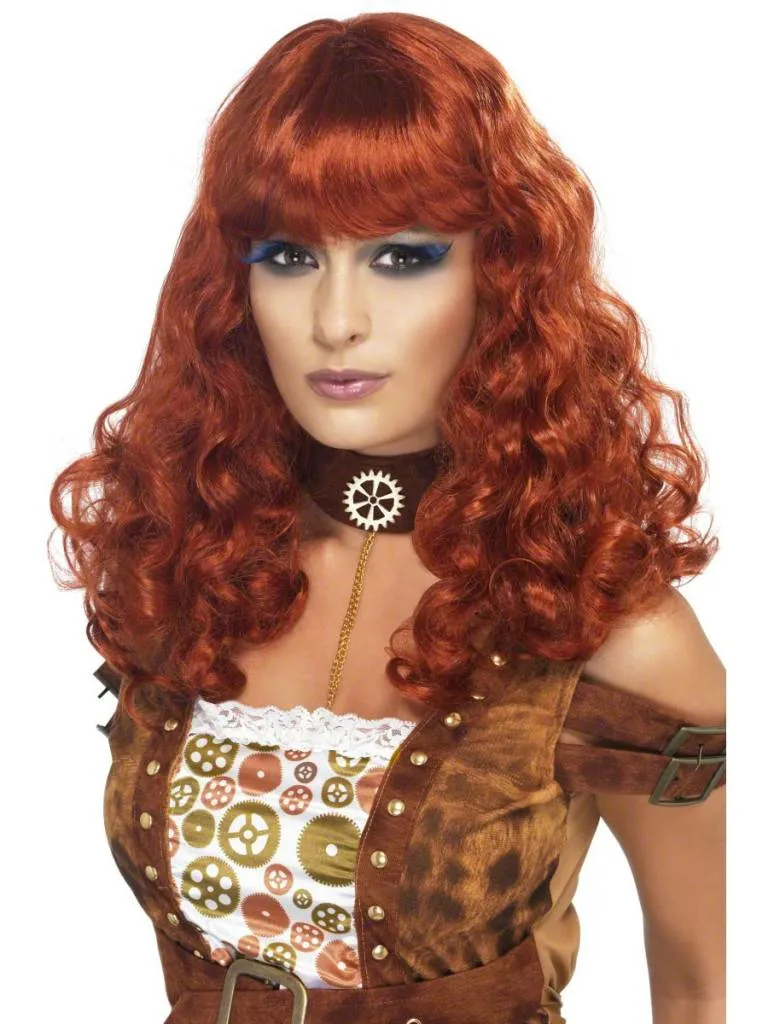 Steampunk pruik auburn