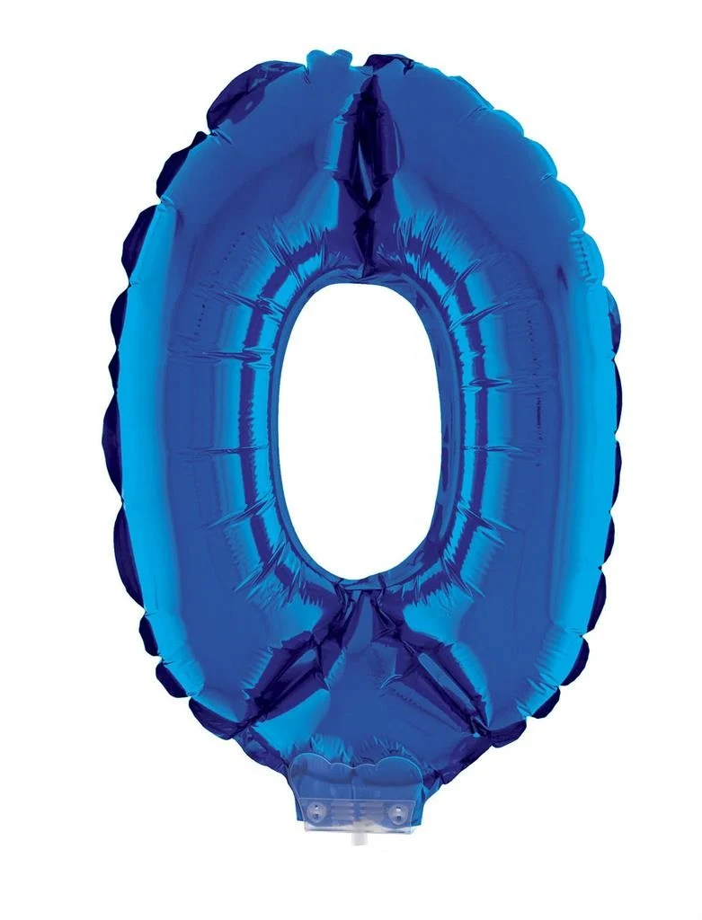 Folieballon 41 cm op stokje blauw