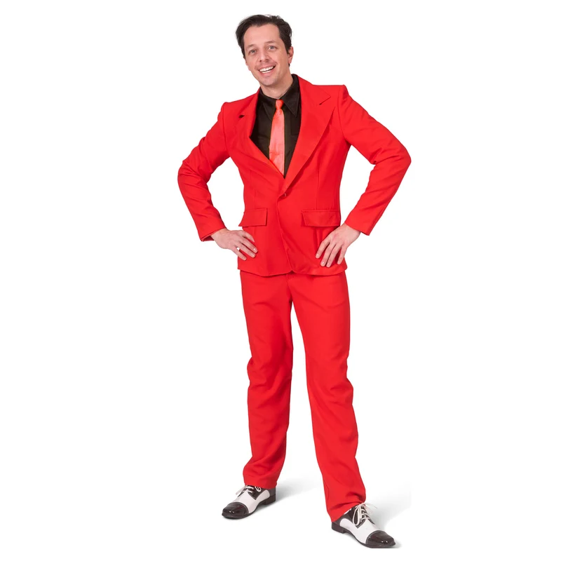 Joker James kostuum rood Snollebollen jas