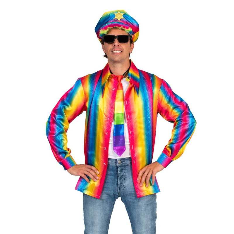 Disco Shirt Rainbow heren