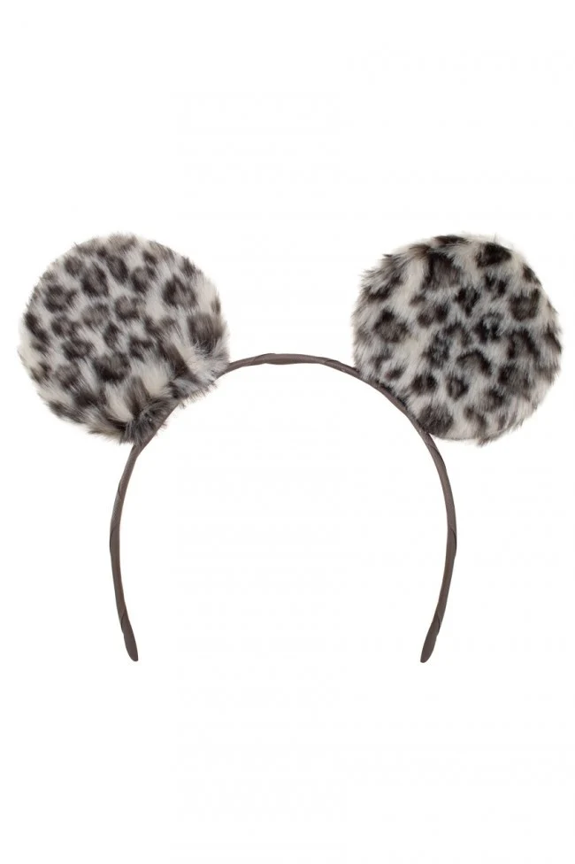 Diadeem grote pluche oren panter