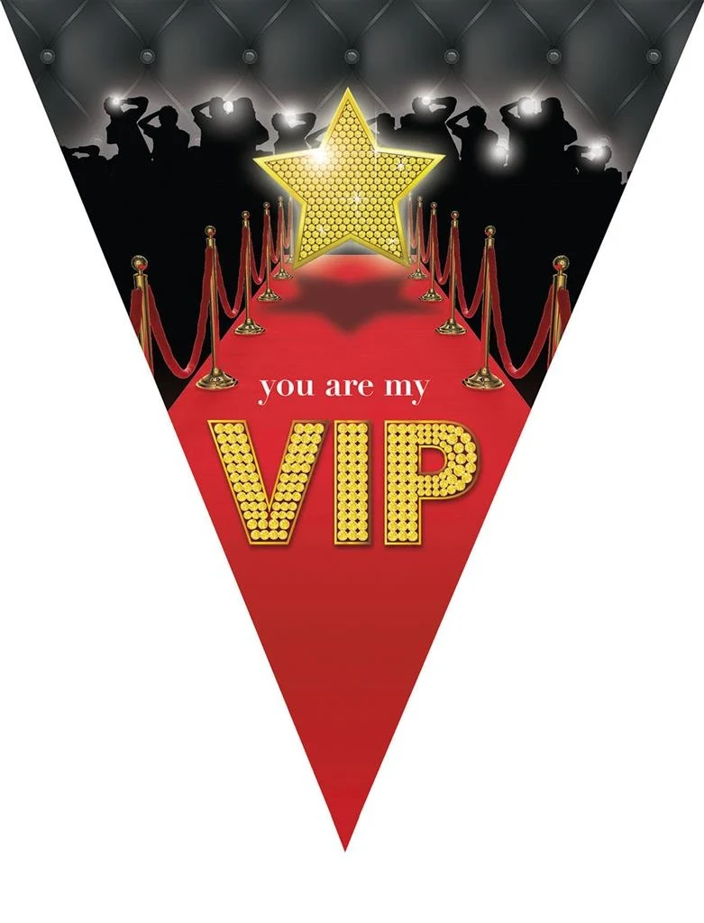 Vlaggenlijn VIP zwart rood 5mtr