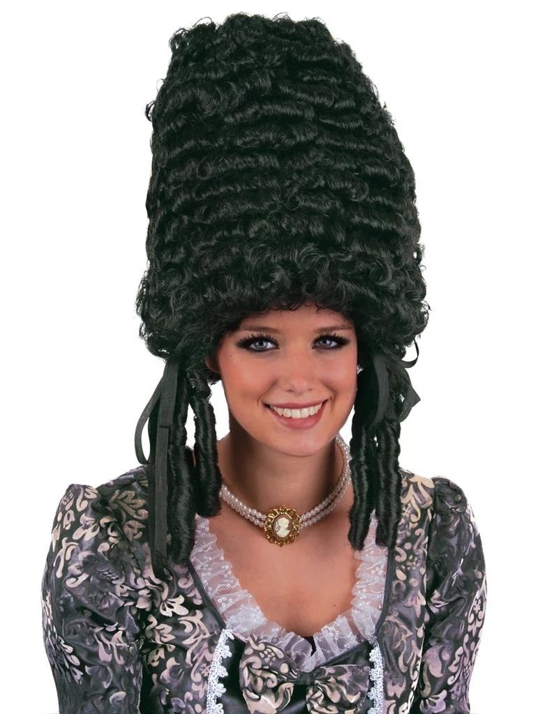 Pruik Pompadour zwart