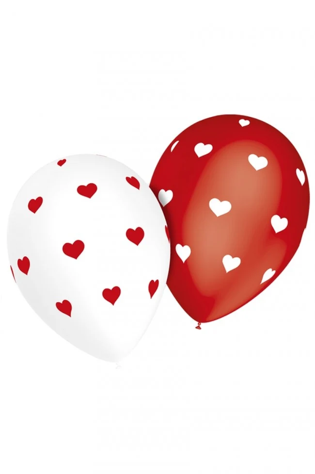 Ballonnen hartjes 2 assorti 28cm