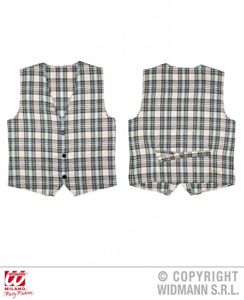 Schotse tartan gilet beige