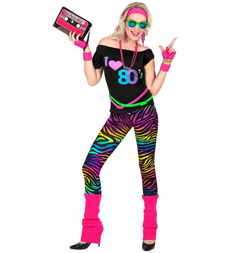 Disco pak 80's neon dames