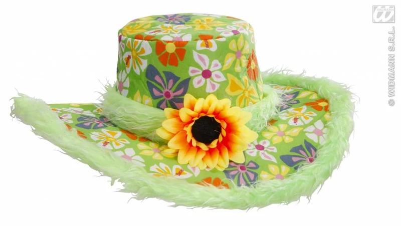 Hoed Ibiza met zonnebloem groen