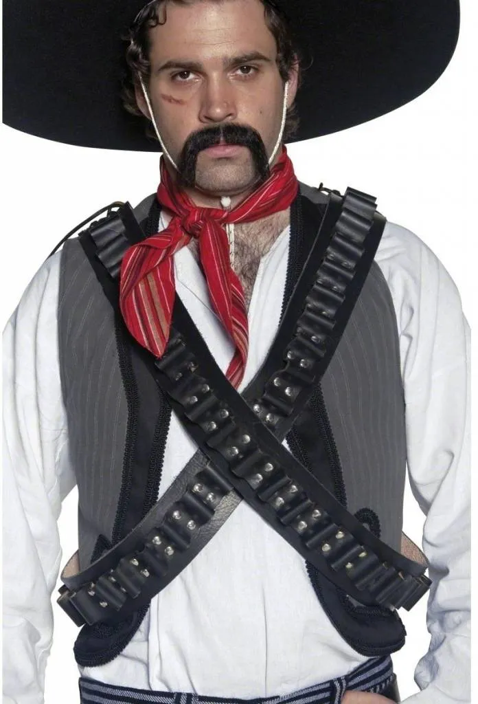 Authentieke Western Bullet riem zwart