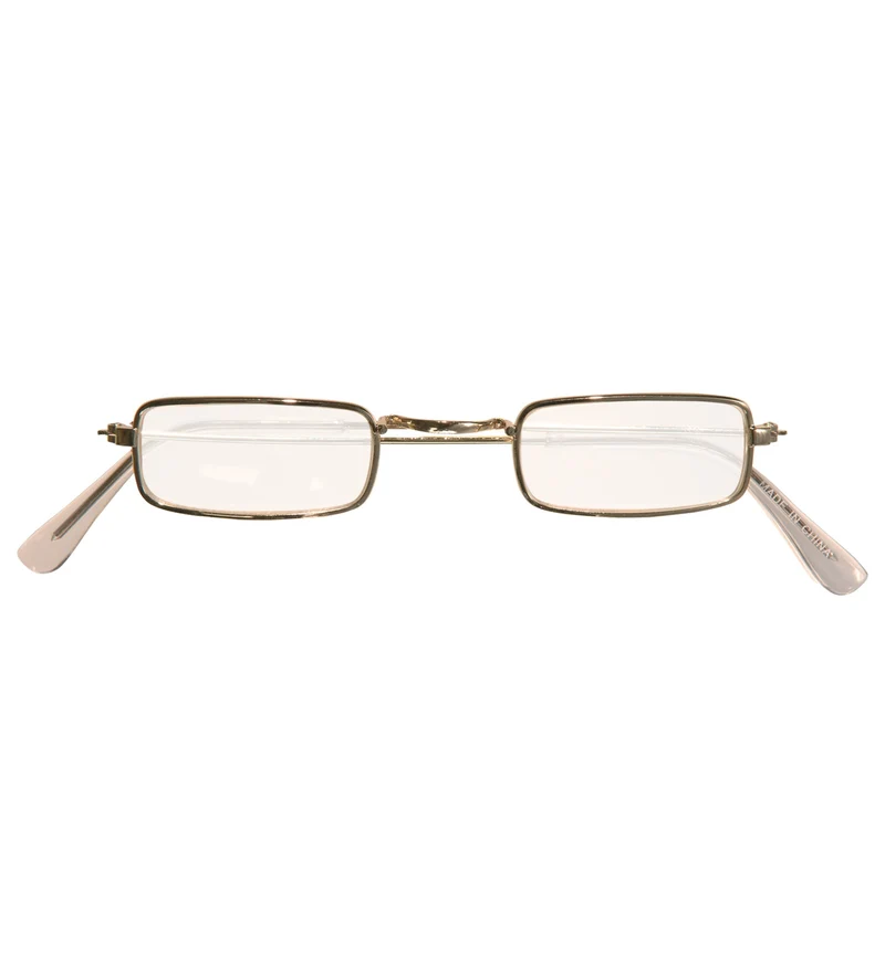 Kerstman bril rechthoek goud