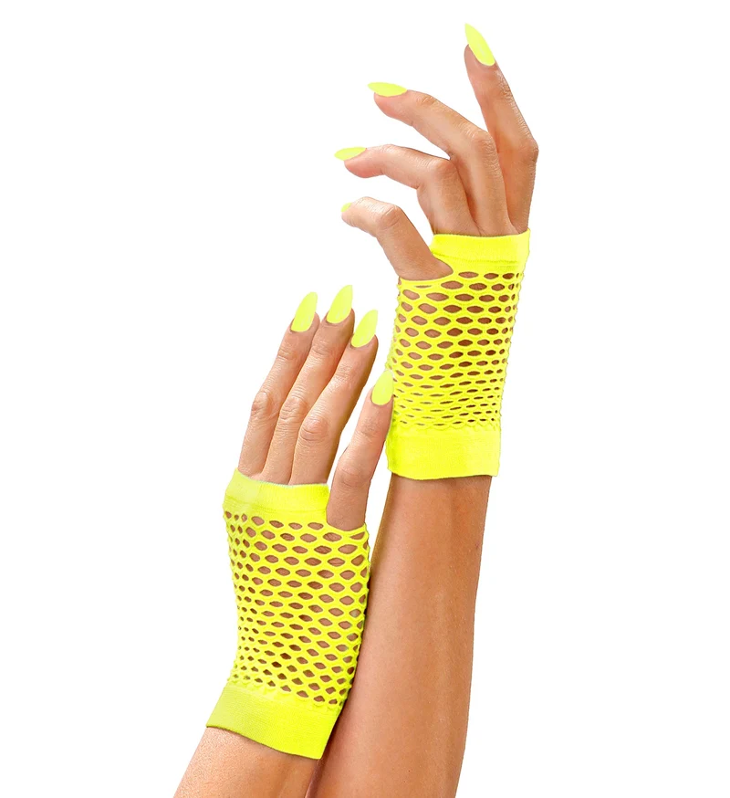 Net handschoenen neon geel