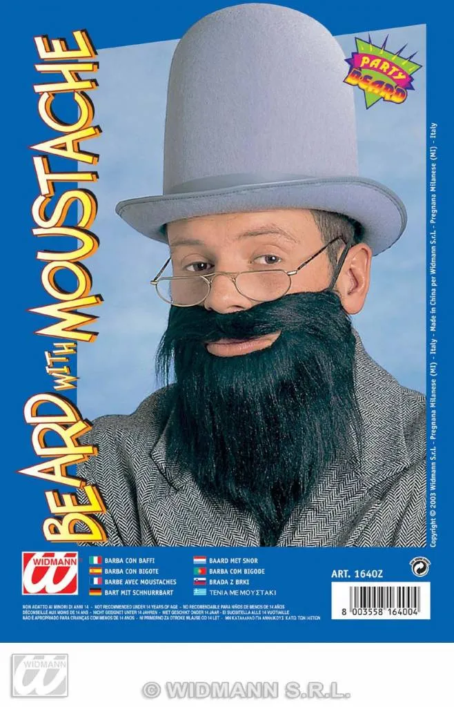 Partybaard met snor zwart