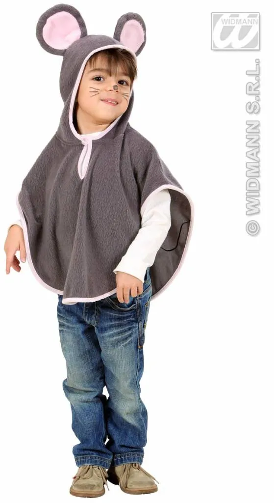 Poncho pluche kleine muis