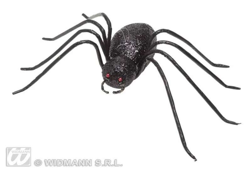 Glitter spin zwart 14,5cm