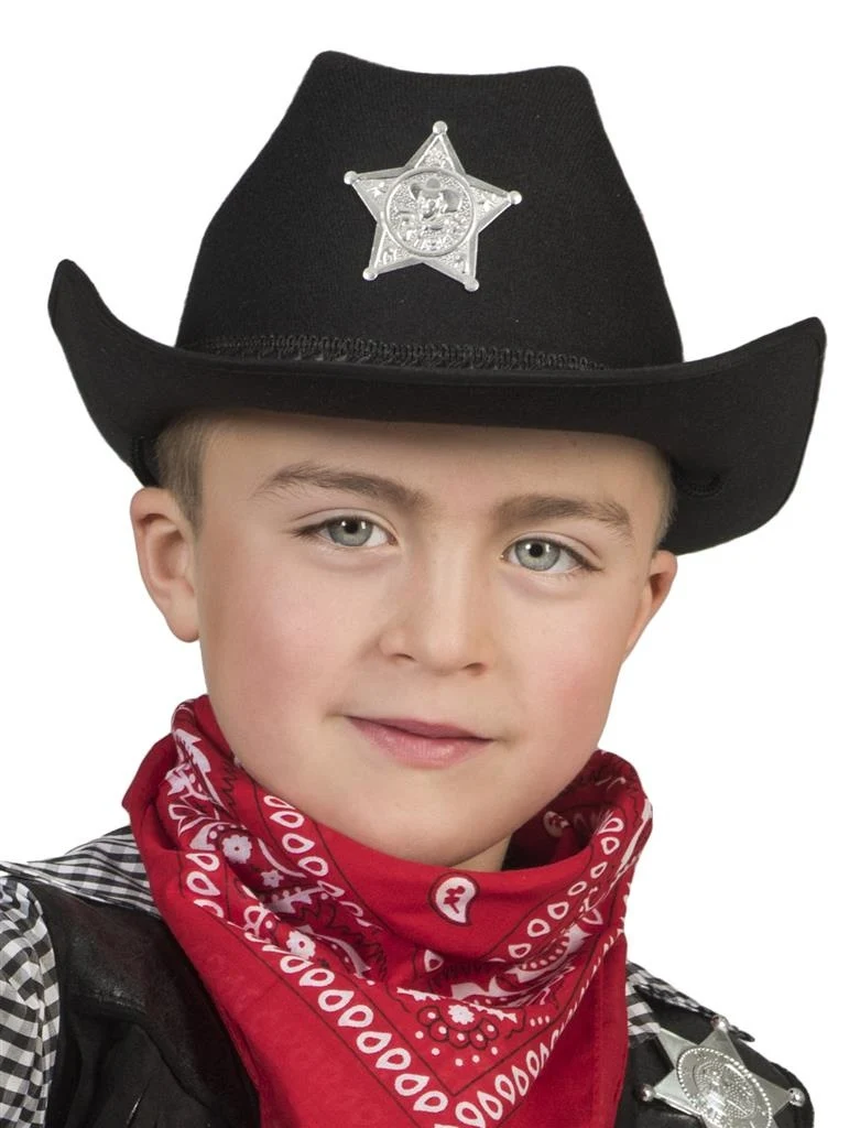Zwarte cowboyhoed Tom kinderen
