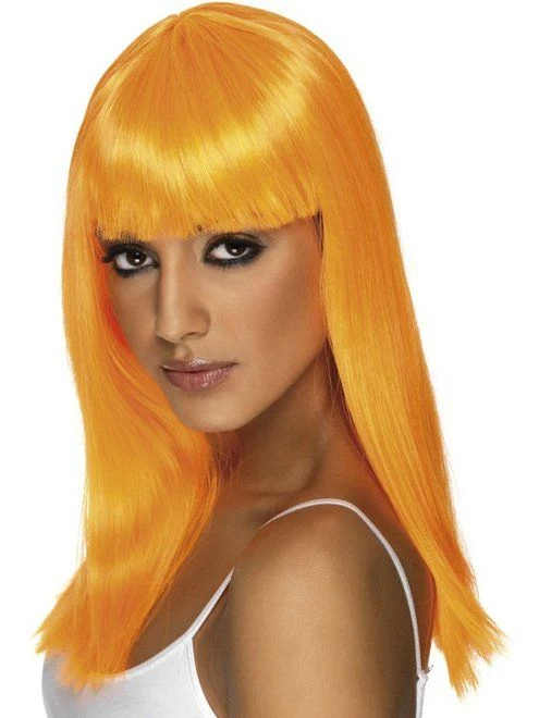 Glamourama pruik neon oranje