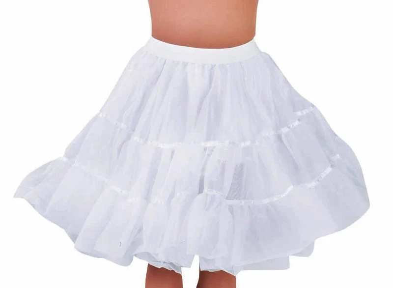Petticoat kniehoogte wit met elastiek luxe
