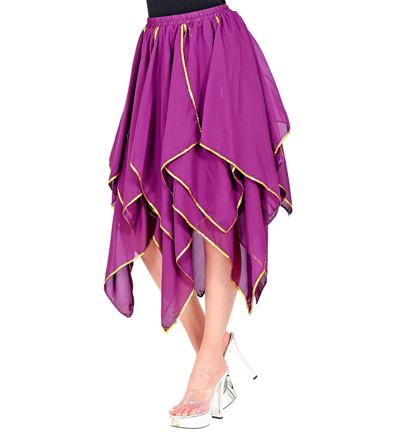 Paarse chiffon rok