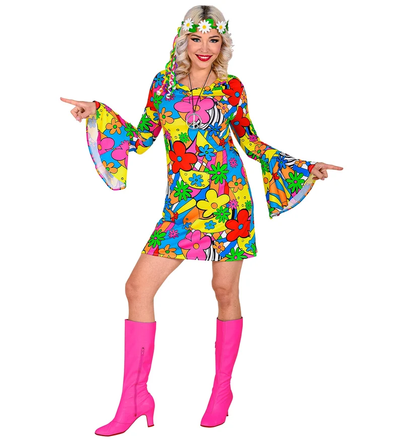 Disco hippie jurk jaren 70 dames
