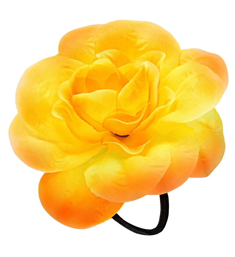 Haarbloem geel met elastiek