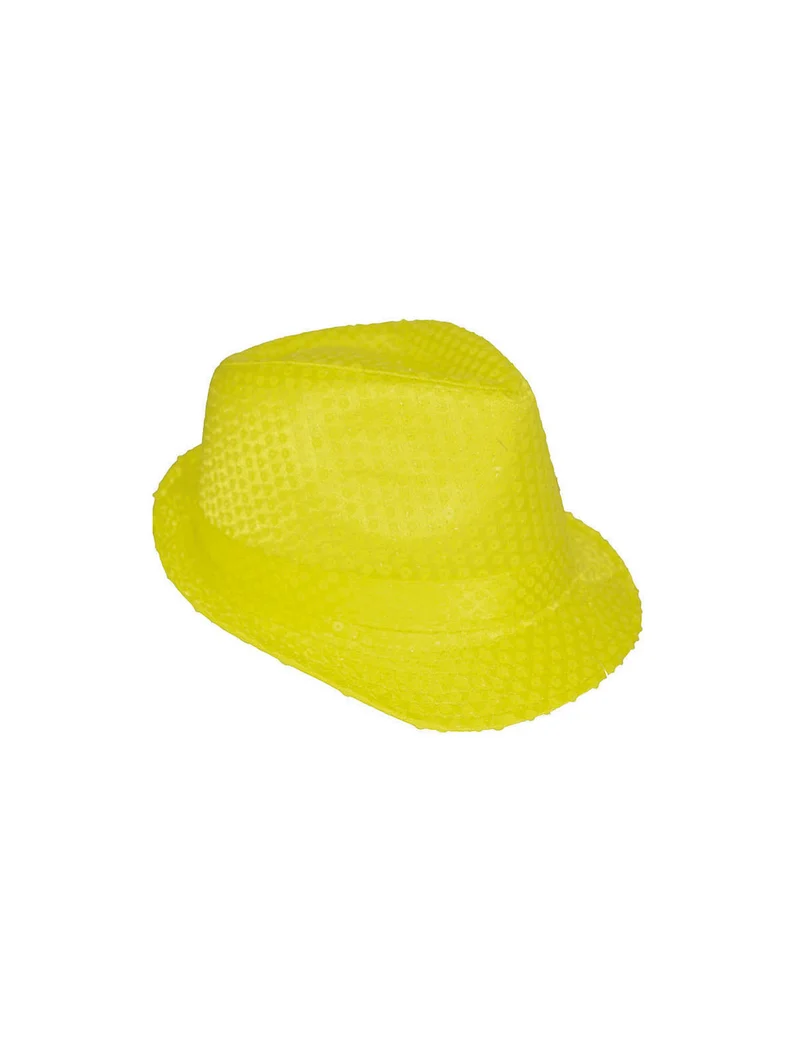Neon gele glitter gleufhoed Kojak