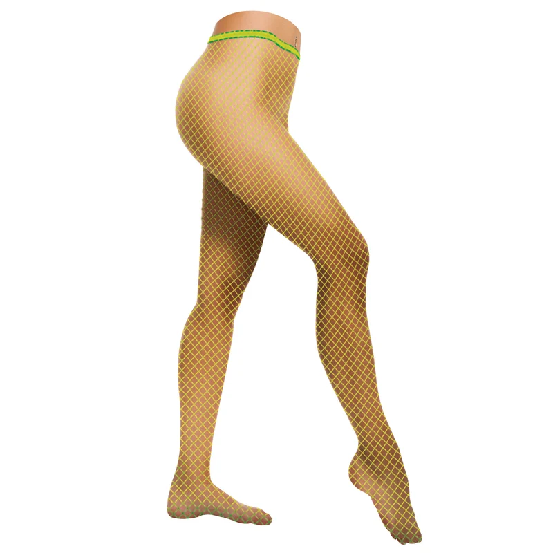 Visnet panty Sara in neon groen