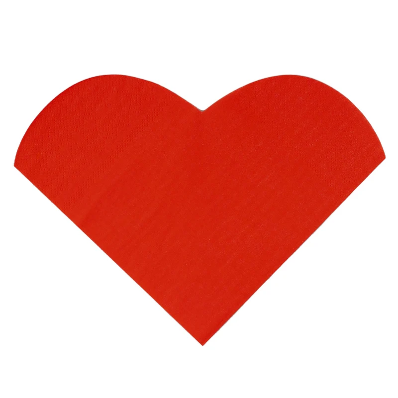 Servetten hartje rood 20 stuks