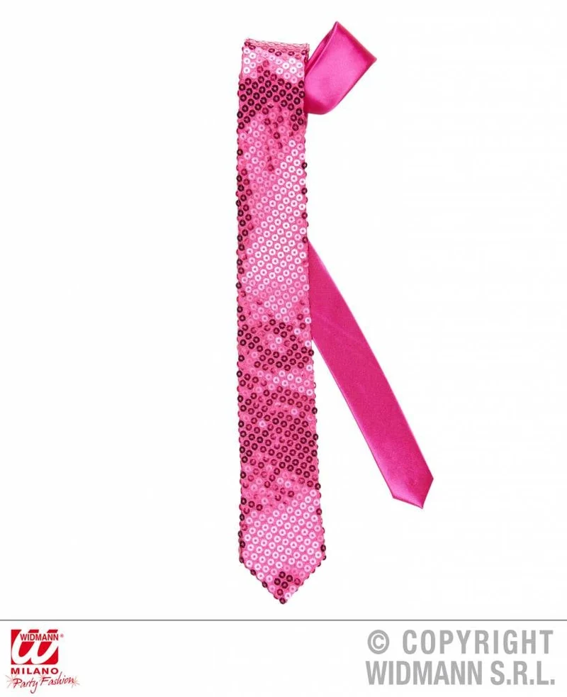 Stropdas roze pailletten