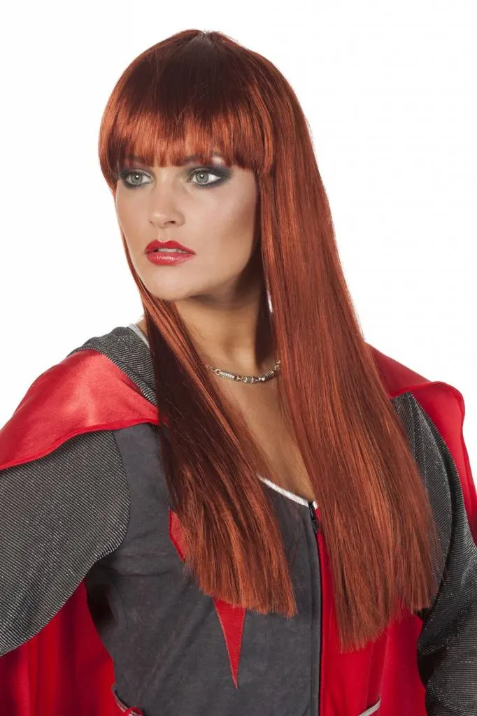 Pruik ponny deluxe rood