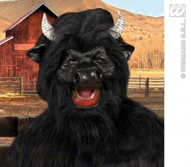 Masker Stier met pluche haar