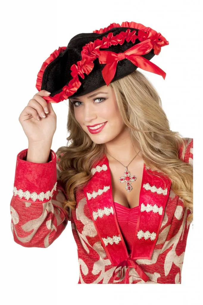Piratenhoed met rode strikken
